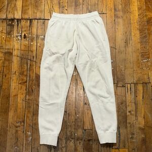 Nike Sweat Pants Men's S Tan Fleece Lined Tapered Leg Swoosh Logo Pull on